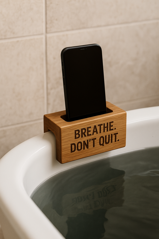 COLD BUILT™ Ice Bath Phone Holder – “Breathe. Don’t Quit.”